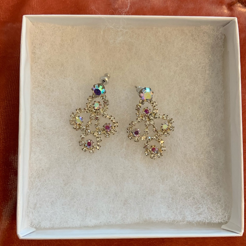 Cross ab color earrings